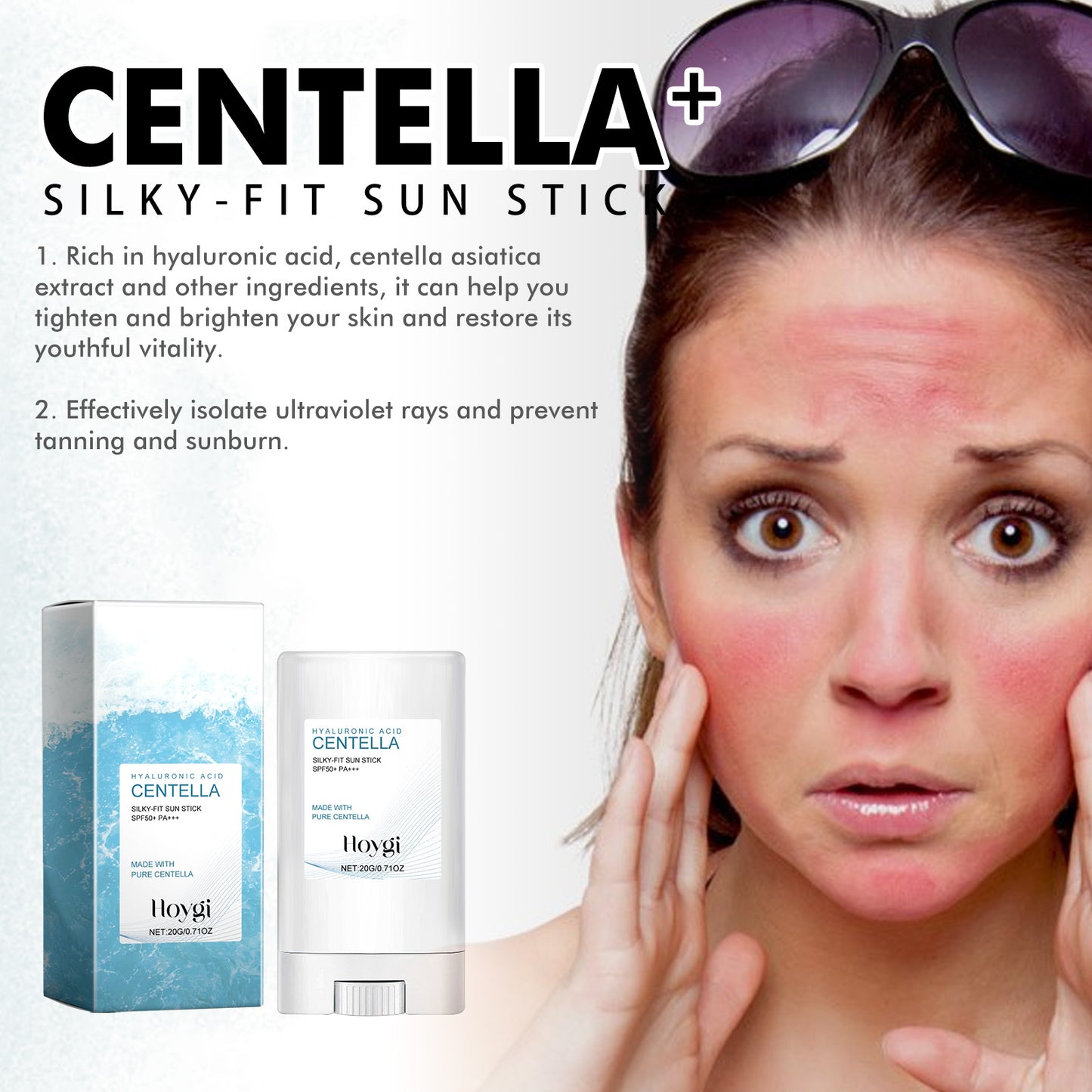 Hoygi Sunscreen Stick – Hyaluronic Acid UV Protection & Moisture Care