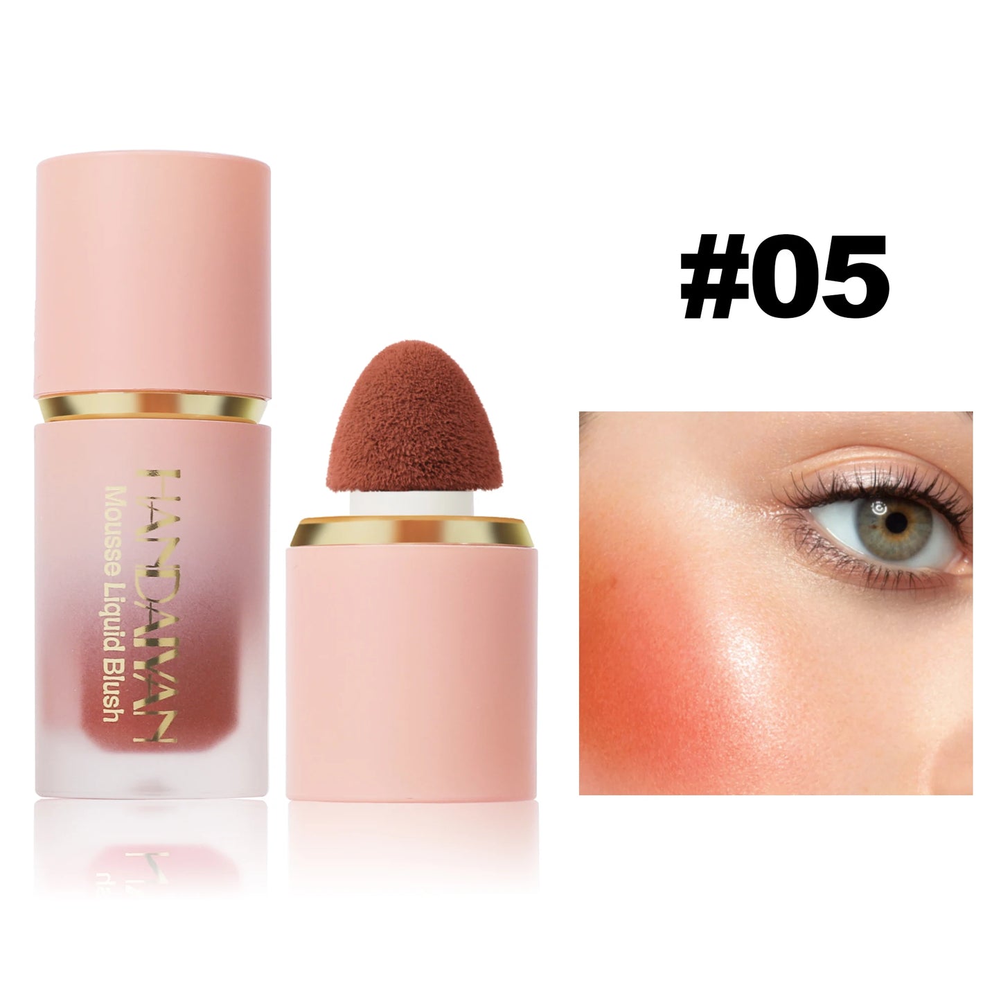 ๐ธ HANDAIYAN 6-Color Matte Liquid Blush โ Long-Lasting, Waterproof & Easy-Blend with Sponge Tip