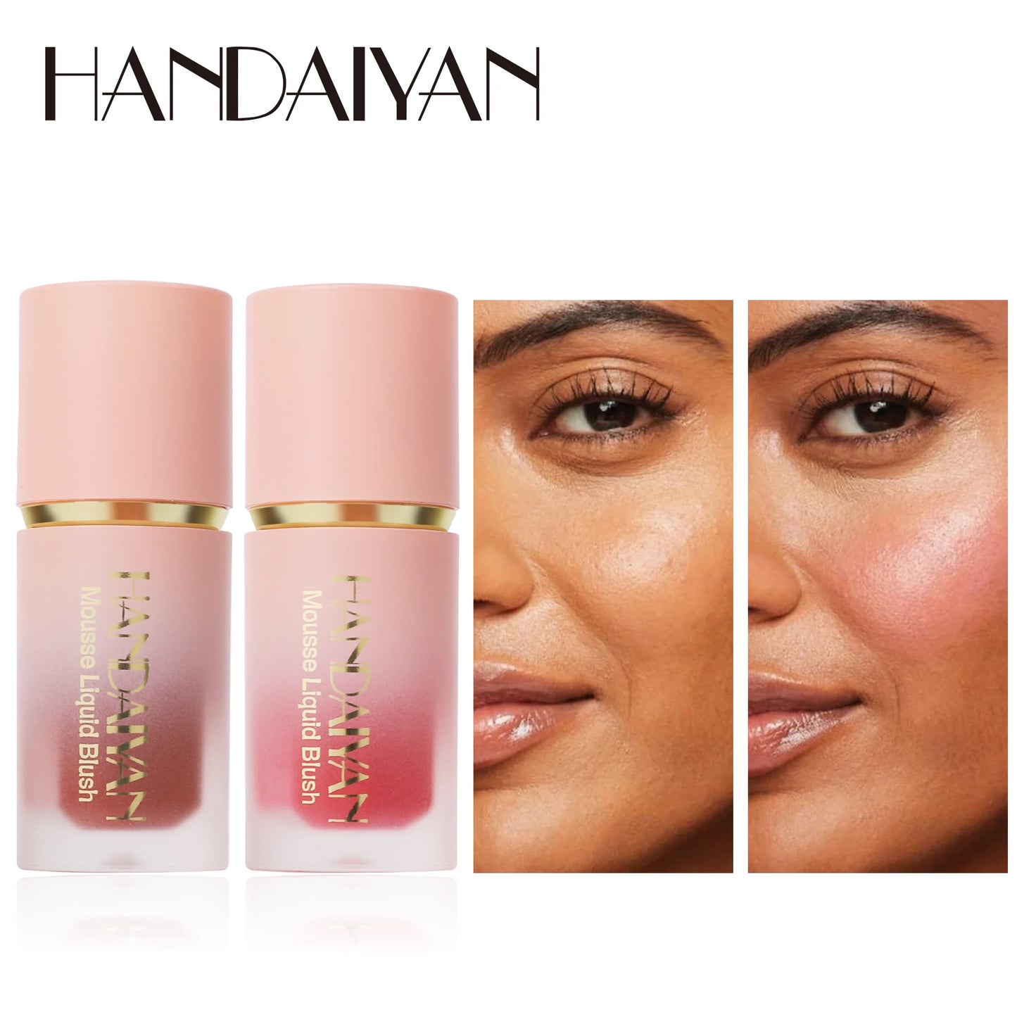 ๐ธ HANDAIYAN 6-Color Matte Liquid Blush โ Long-Lasting, Waterproof & Easy-Blend with Sponge Tip