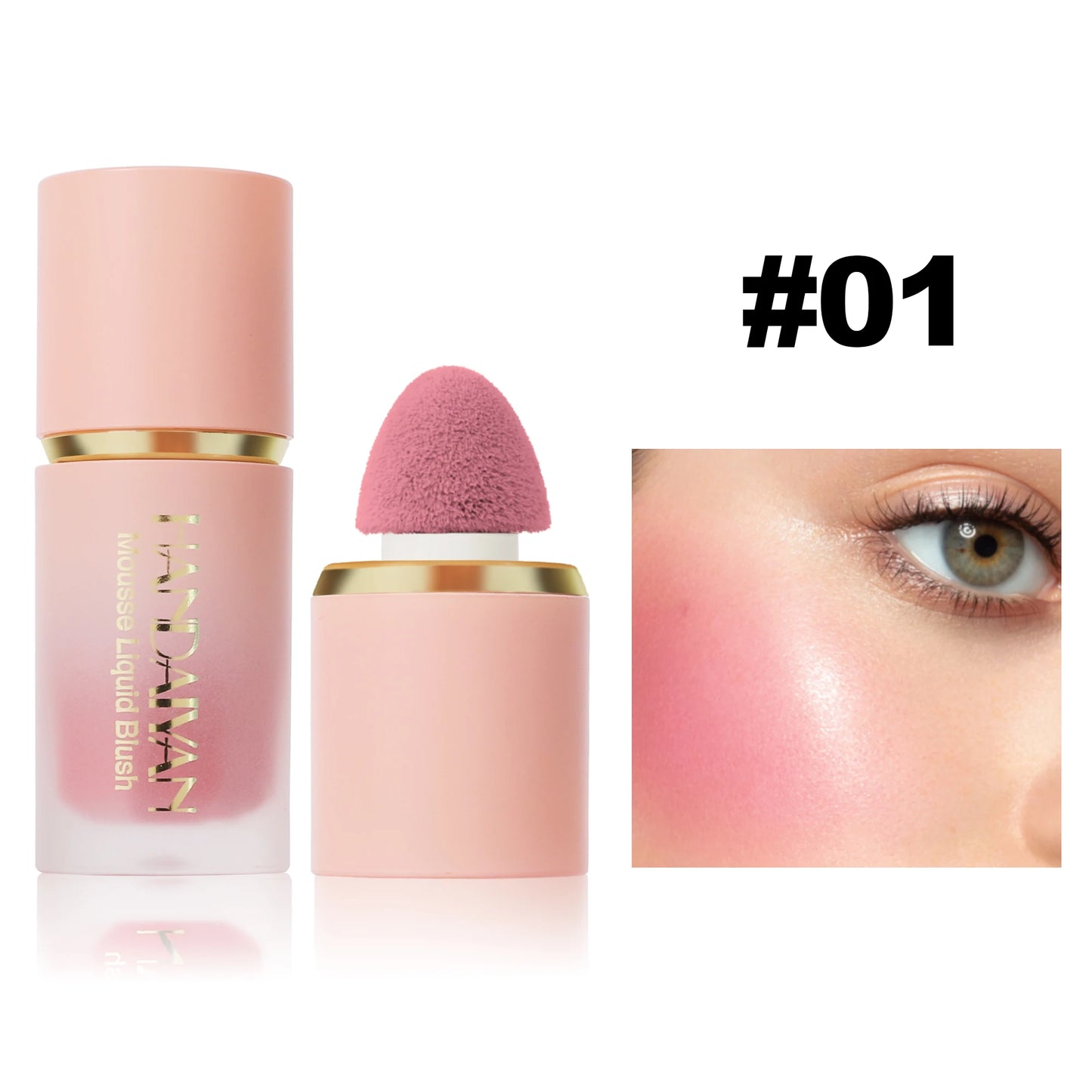 ๐ธ HANDAIYAN 6-Color Matte Liquid Blush โ Long-Lasting, Waterproof & Easy-Blend with Sponge Tip