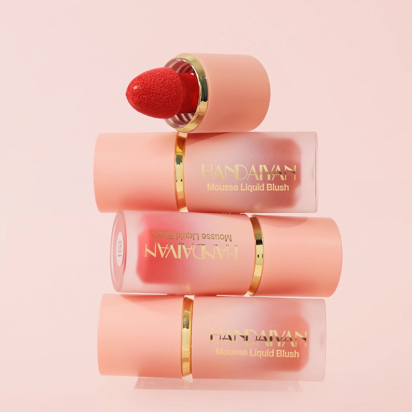 ๐ธ HANDAIYAN 6-Color Matte Liquid Blush โ Long-Lasting, Waterproof & Easy-Blend with Sponge Tip