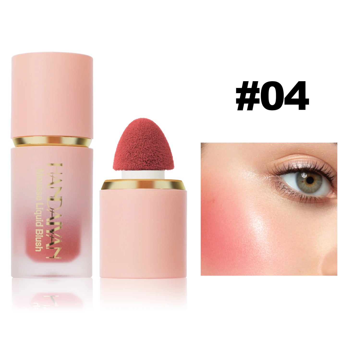 ๐ธ HANDAIYAN 6-Color Matte Liquid Blush โ Long-Lasting, Waterproof & Easy-Blend with Sponge Tip
