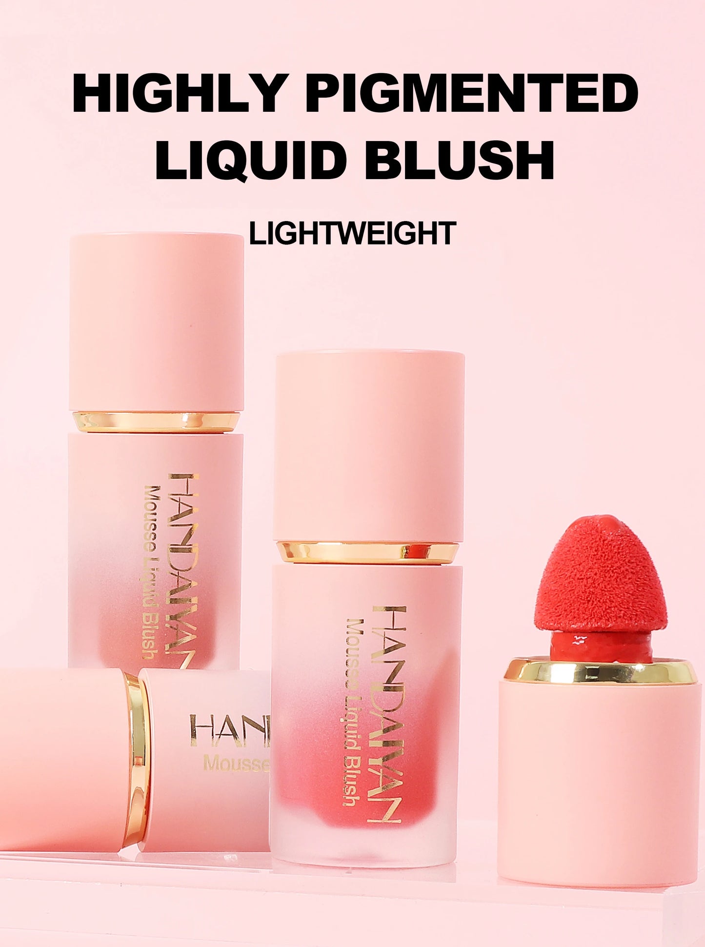 ๐ธ HANDAIYAN 6-Color Matte Liquid Blush โ Long-Lasting, Waterproof & Easy-Blend with Sponge Tip
