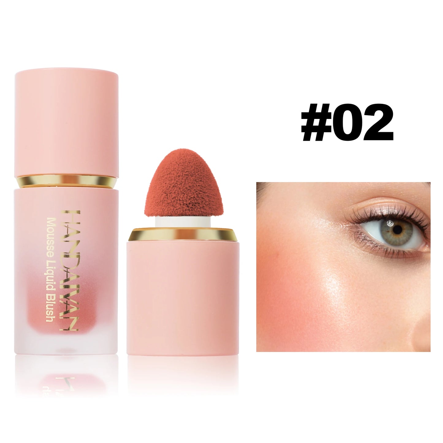 ๐ธ HANDAIYAN 6-Color Matte Liquid Blush โ Long-Lasting, Waterproof & Easy-Blend with Sponge Tip