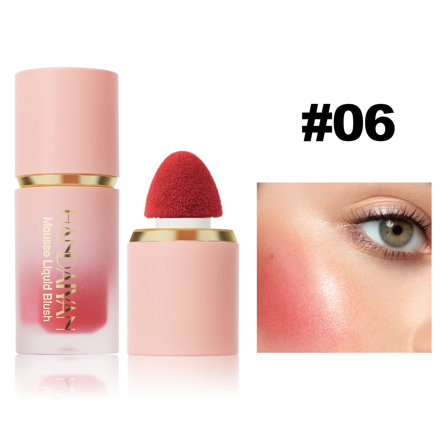 ๐ธ HANDAIYAN 6-Color Matte Liquid Blush โ Long-Lasting, Waterproof & Easy-Blend with Sponge Tip