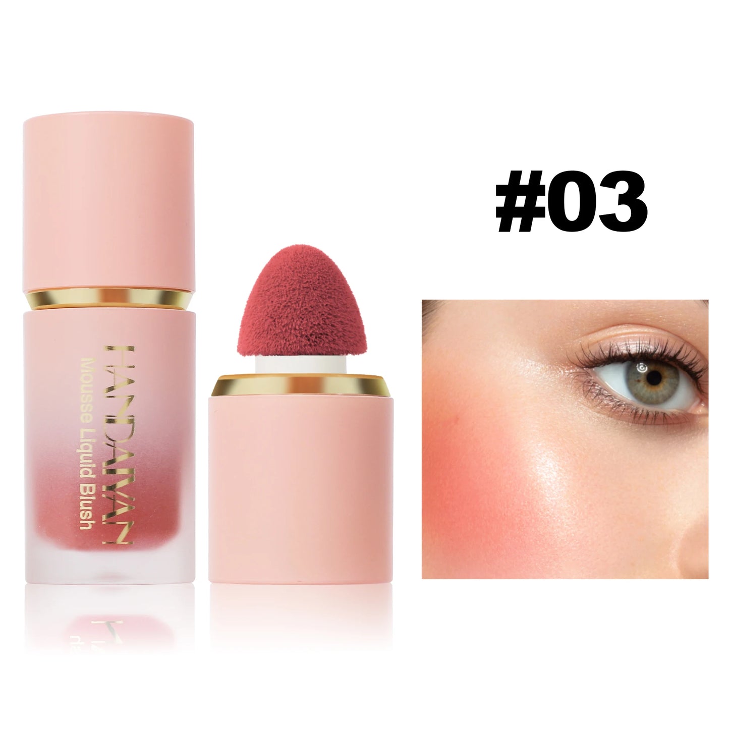 ๐ธ HANDAIYAN 6-Color Matte Liquid Blush โ Long-Lasting, Waterproof & Easy-Blend with Sponge Tip