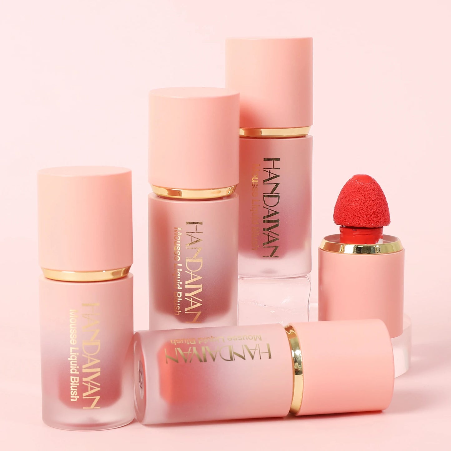 ๐ธ HANDAIYAN 6-Color Matte Liquid Blush โ Long-Lasting, Waterproof & Easy-Blend with Sponge Tip