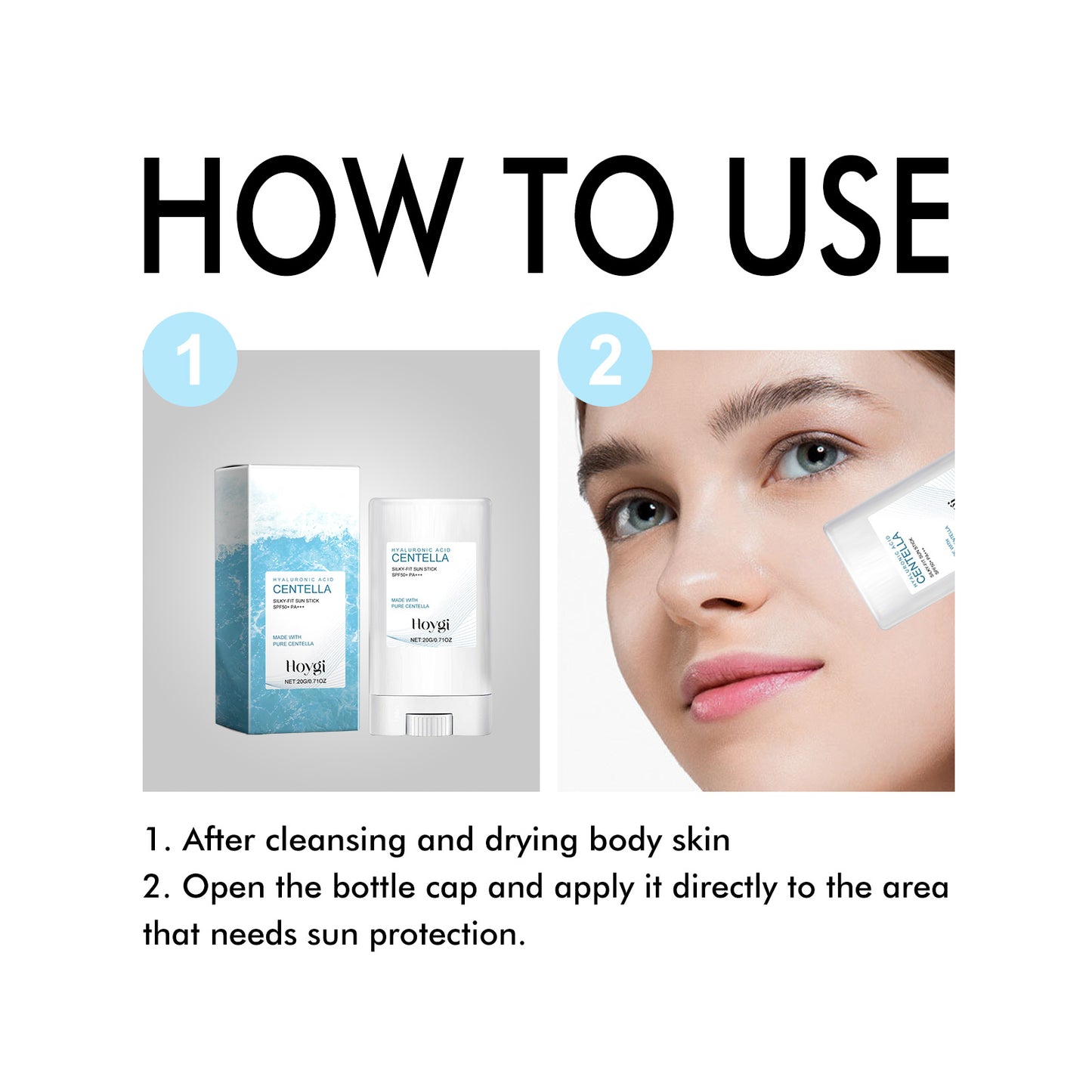 Hoygi Sunscreen Stick – Hyaluronic Acid UV Protection & Moisture Care