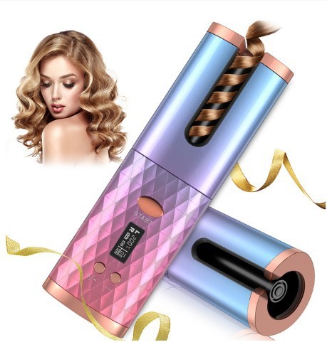 Portable Rechargeable Automatic Hair Curler with LCD Display – Ceramic Curling Iron for Effortless Waves