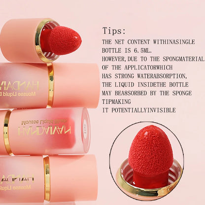 🌸 HANDAIYAN 6-Color Matte Liquid Blush – Long-Lasting, Waterproof & Easy-Blend with Sponge Tip