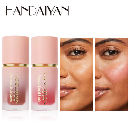 🌸 HANDAIYAN 6-Color Matte Liquid Blush – Long-Lasting, Waterproof & Easy-Blend with Sponge Tip