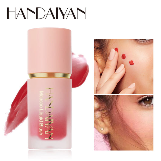 🌸 HANDAIYAN 6-Color Matte Liquid Blush – Long-Lasting, Waterproof & Easy-Blend with Sponge Tip