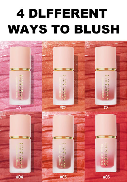 🌸 HANDAIYAN 6-Color Matte Liquid Blush – Long-Lasting, Waterproof & Easy-Blend with Sponge Tip